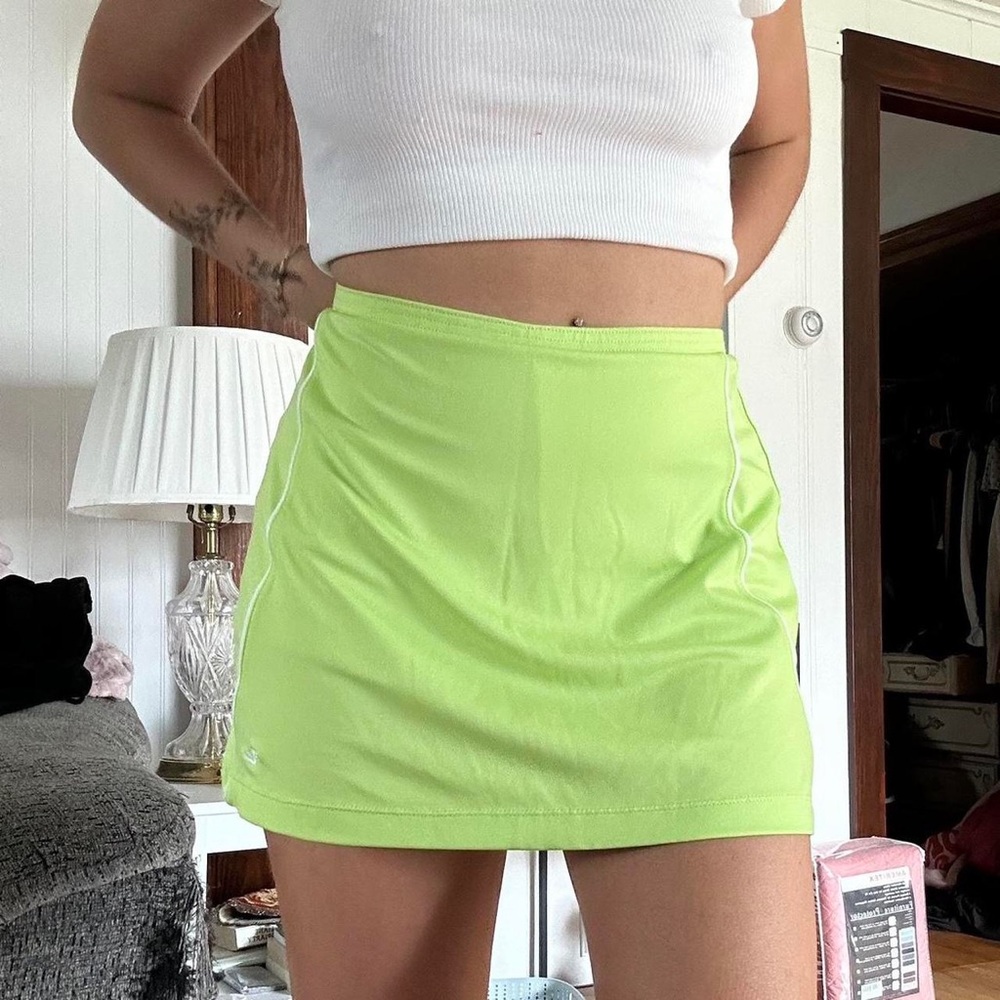 Lime green mini sporty skirt
